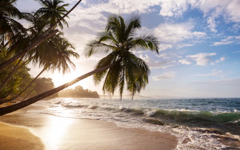 Beautiful tropical Pacific Ocean coast in Costa Rica