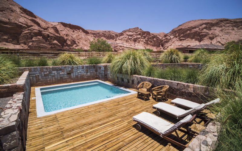 Private swimming pool area at Hotel Alto Atacama Desert Lodge and Spa, San Pedro de Atacama, Atacama