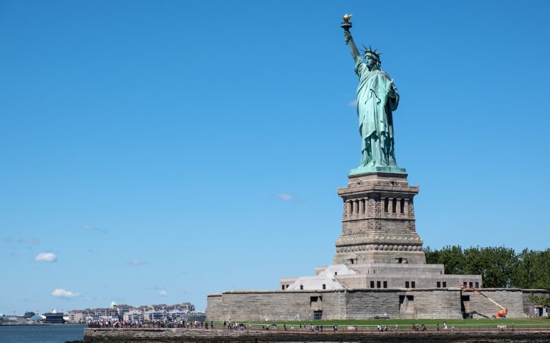 The Statue of Liberty at New York City in clear sunny day